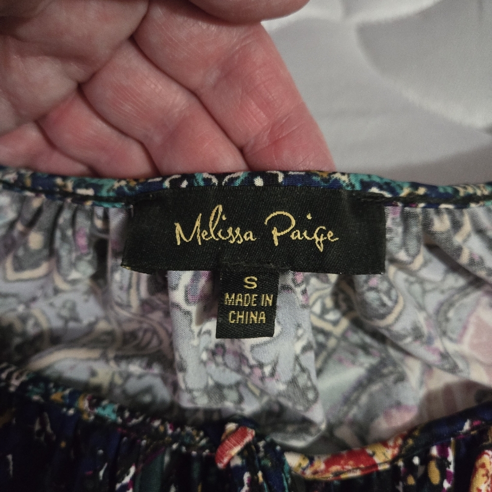 Peasant style blouse by Melissa Paige, size S